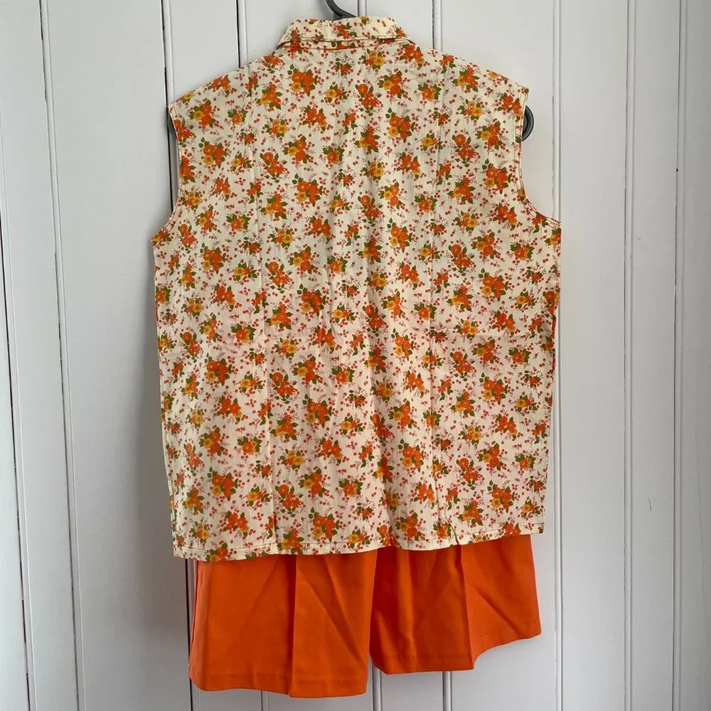 NWT Deadstock Adorable 50s-60s Floral Two Piece Short/Playsuit Set Sz 12 (XS) - Picture 3 of 10
